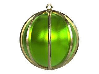 Green balls in a round gold frame are used to decorate anniversaries and celebrations.