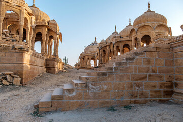 Royal cenotaphs at Badabagh near Jaisalmer India. These were constructed by the Kings of Jaisalmer...