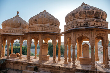 Royal cenotaphs at Badabagh near Jaisalmer India. These were constructed by the Kings of Jaisalmer...
