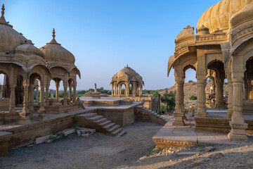 Royal cenotaphs at Badabagh near Jaisalmer India. These were constructed by the Kings of Jaisalmer...