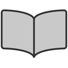 gray blank open book icon