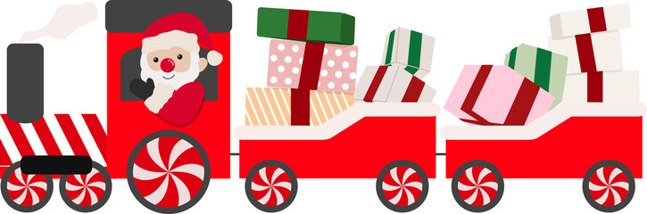 크리스마스 기차와 산타클로스의 선물 배달