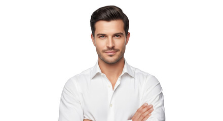 Handsome Man in White Shirt creative illustration featuring stylish, man, clean, male, cut out, attractive design