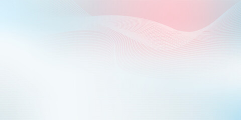 A soft abstract background with a subtle gradient of blue and pink, featuring delicate curved white lines that create a flowing wave pattern, ideal for business, or technology designs.