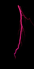 A dynamic blue lightning bolt strikes diagonally across a dark background, illuminating the void with electric energy.