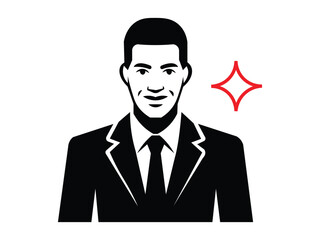 Illustration of a businessman with a star, isolated on white background