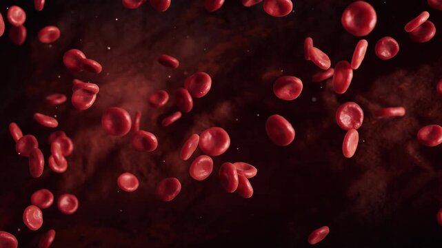 Red blood cells with biological and medical concept, 3d rendering.