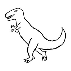 Hand Drawn T-Rex Dinosaur Doodle Illustration