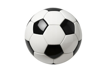 Soccer ball standing on transparent background, symbolizing global sports event, team play, and athletic competition
