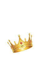 Golden Crown With Red Green Jewels Isolated Transparent Background Royalty