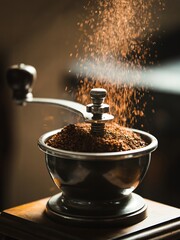 Freshly Ground Coffee Beans Perfect Breakfast Beverage Preparation