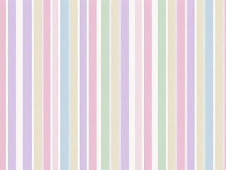 Pastel striped pattern featuring vertical lines in soft shades of pink, blue, green, yellow, and purple creates soothing and harmonious design