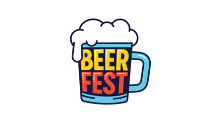 Vibrant 'Beer Fest' text art in a frothy mug, perfect for event promotion and celebratory designs