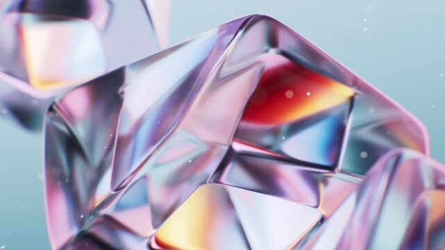 Abstract transparent glass gem background, 3d rendering.