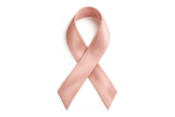 Pink ribbon symbolizing breast cancer awareness, support, and hope for women's health on transparent background