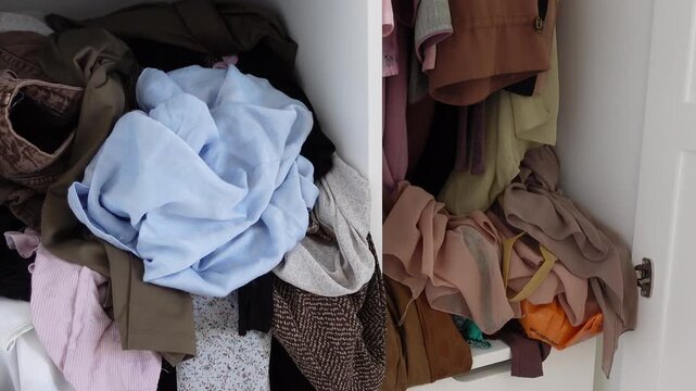 Organizing a messy closet for better space and access