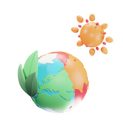 Climate Globe 3D Enviroment Climate Illustration