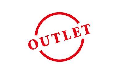 OUTLET - OUTLET text written on Red Rubber Stamp 
