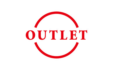 OUTLET - OUTLET text written on Red Rubber Stamp 

