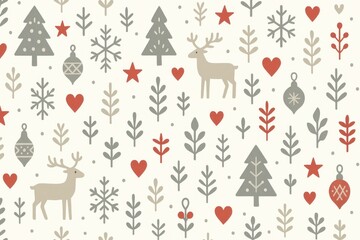 Naklejka premium Festive winter pattern background