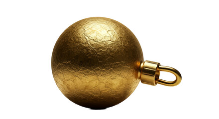 Golden Glitter Christmas Bauble Realistic Photo on Gold Background