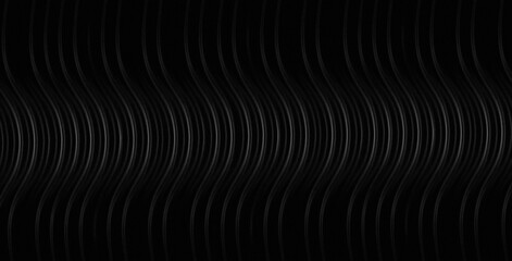 Abstract black glowing wavy lines modern dark gray curved lines pattern, elegant black gray...