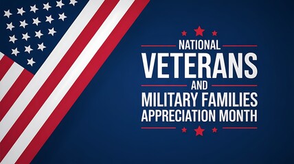Honoring american heroes national veterans and military families appreciation month with us flag and patriotic design