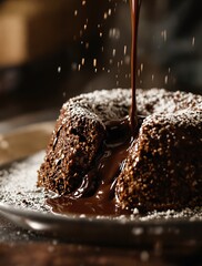 Decadent Chocolate Lava Cake Delight Sweet Indulgence Moment