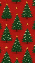 Obraz premium Festive evergreen trees pattern mobile wallpaper