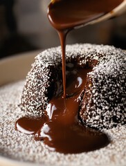 Chocolate Lava Cake Delight Decadent Dessert Indulgence Food Styling