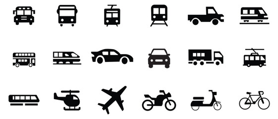 Set of transport vehicle icons vector illustration
