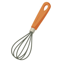 whisk tool cooking utensil flat color vector illustration template design