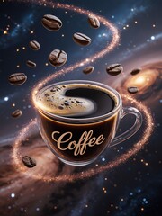 Cosmic Coffee Awakening Magical Brew Energy Boost Galaxy Fresh Roast