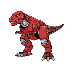 Crimson Rex Mecha Warrior Illustration