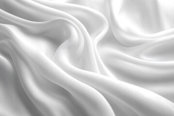 Fototapeta premium Draped, flowing white fabric with soft, gentle curves
