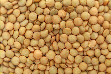 Top view detailed shot of lentils