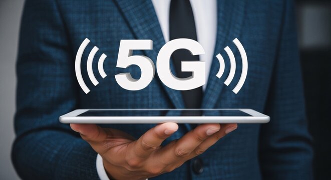 Unlocking the future businessman with 5g technology and tablet device