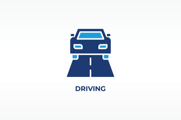 DRIVING vector, icon or logo sign isolated symbol illustration