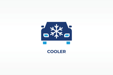 COOLER vector, icon or logo sign isolated symbol illustration