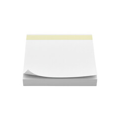 Blank square sticky notes pad with curling page