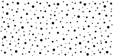 Small polka dot pattern. Small size randomly spread dot texture. Black artistic sketch of small dots seamless surface design.