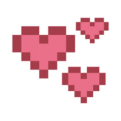 Pink Pixel Heart Love Icon