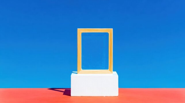 Modern Wooden Picture Frame with Clean Minimalist Design Premium Lifestyle and Creative Marketing Content for Art Display and Social Media