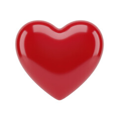 Shiny red 3D heart shape symbol of love
