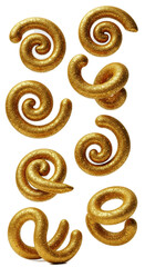 Fototapeta premium Golden Glitter Swirls Abstract Background With Sparkle