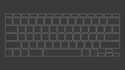 Minimalist Keyboard Outline Vector Illustration Modern Technology & Digital Icon Asset