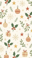Festive holiday pattern wallpaper for mobile