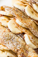 Sweet Homemade Chocolate Banana French Crepes