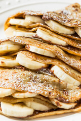 Sweet Homemade Chocolate Banana French Crepes