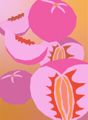 Peach Illustration Poster